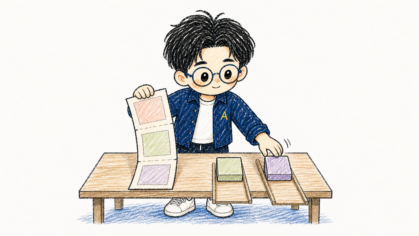 手繪 Aaron 判斷哪些工作可以獨立拆分、哪些步驟應保持連續